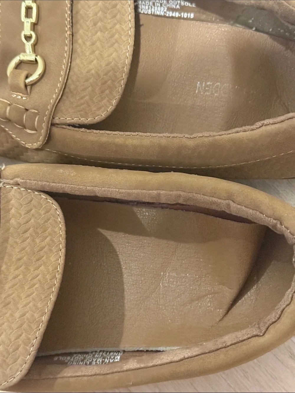 Steve Madden Kids Brown Suede Loafers with Gold Bit